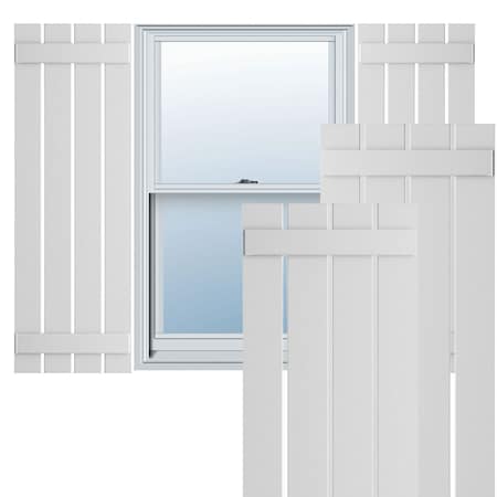 True Fit PVC Four Board Spaced Board-n-Batten Shutters, Unfinished , 23W X 50H